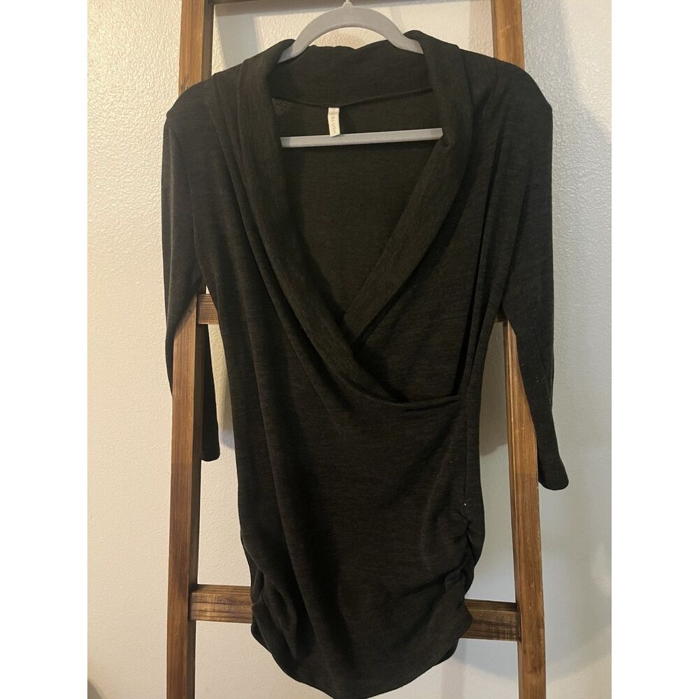 Pinkblush Maternity Black Knit Cowl Neck 3/4 Sleeve Tunic Blouse